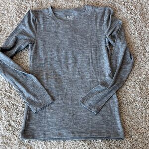 LOFT Heather Gray Lightweight Crewneck Sweater
